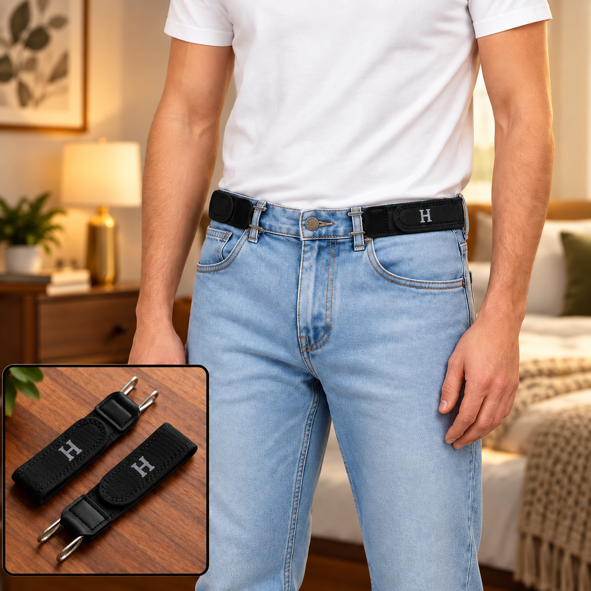 Adjustable Buckleless Elastic Waist Belt (2 Ps)
