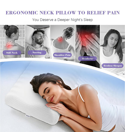 Memory Foam Solid Orthopaedic  Pillow White