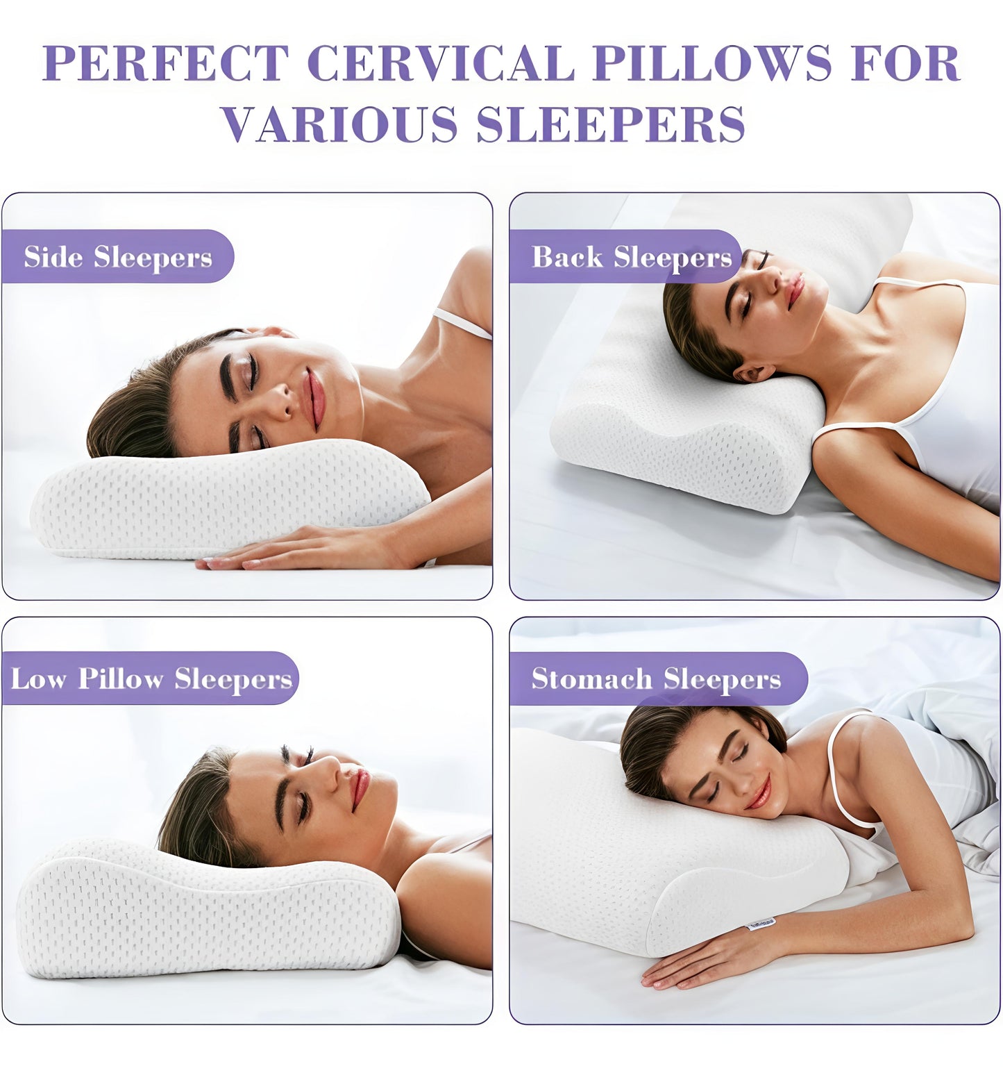 Memory Foam Solid Orthopaedic  Pillow White