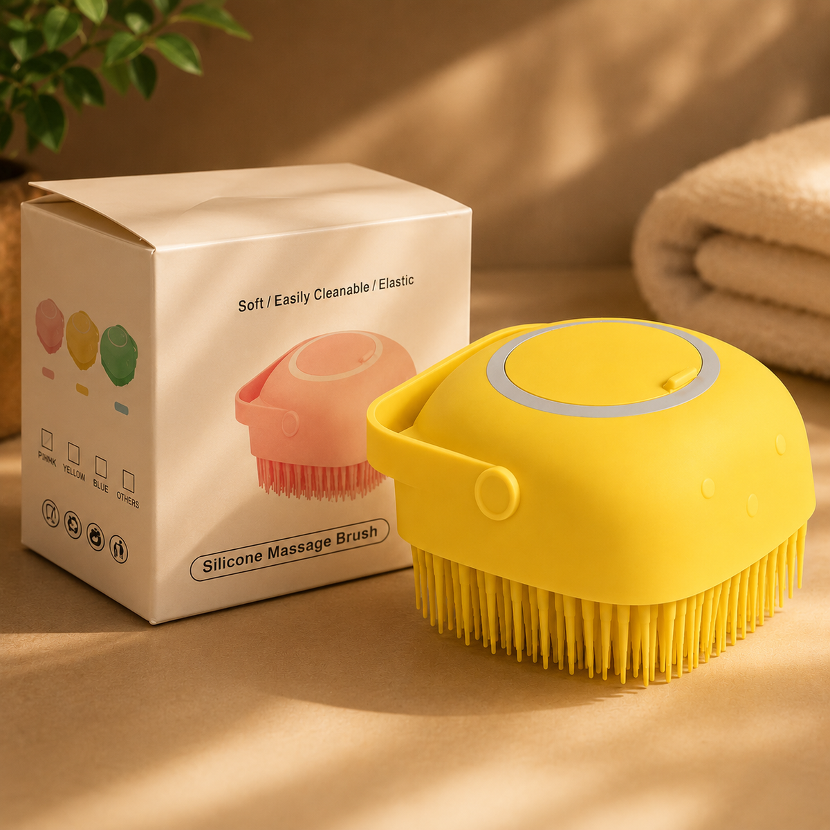 Silicone Bath Brush – Massage & Shampoo Dispenser for Shower
