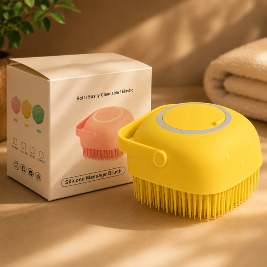 Silicone Bath Brush – Massage & Shampoo Dispenser for Shower