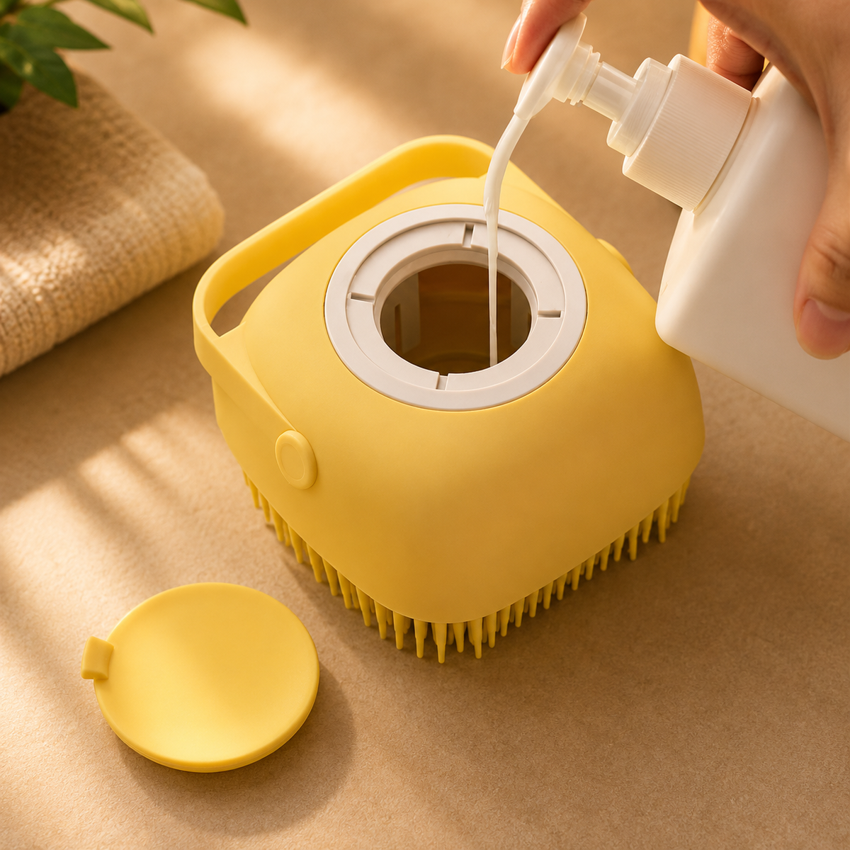 Silicone Bath Brush – Massage & Shampoo Dispenser for Shower