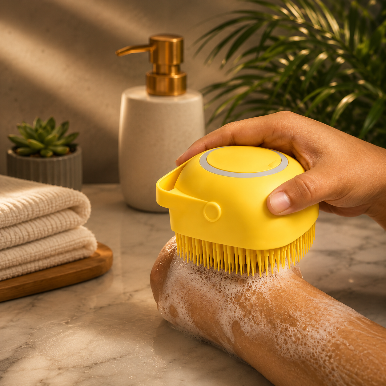 Silicone Bath Brush – Massage & Shampoo Dispenser for Shower