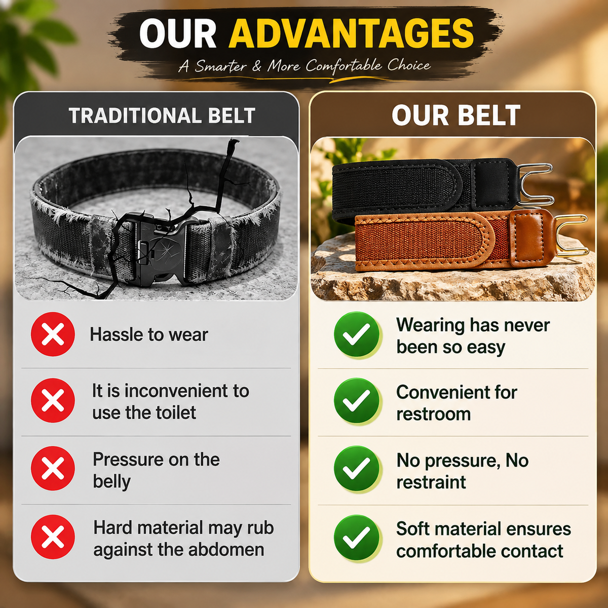 Adjustable Buckleless Elastic Waist Belt (2 Ps)