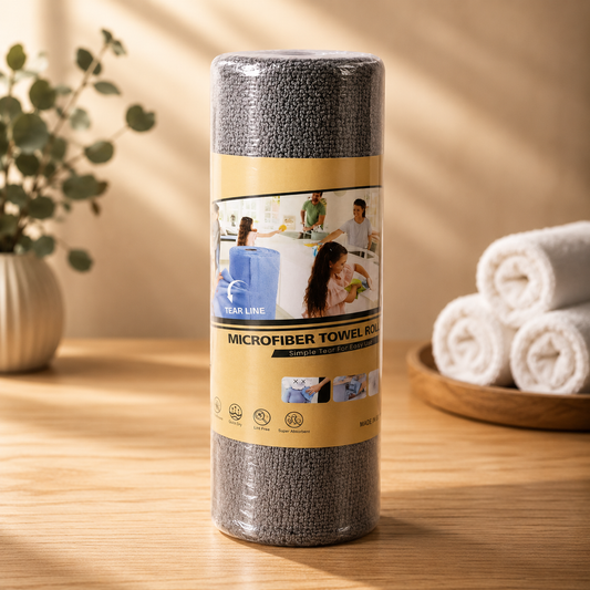 Disposable Cleaning Cloth Roll, Reusable Microfiber Kitchen Towel, Tear-Off (1 Roll)