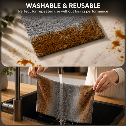Disposable Cleaning Cloth Roll, Reusable Microfiber Kitchen Towel, Tear-Off (1 Roll)