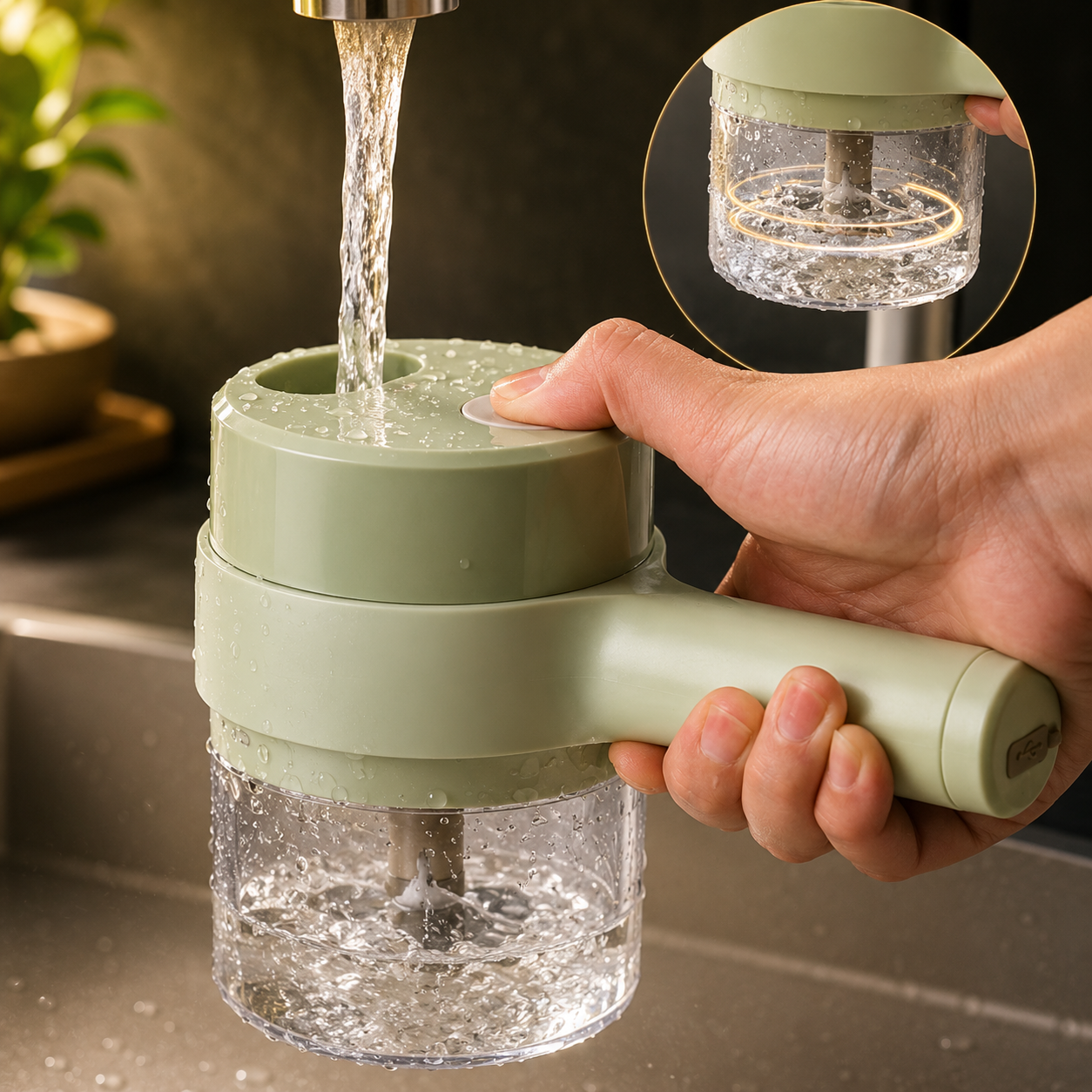 Electric Vegetable Cutter – 4-in-1 Handheld Slicer | Indo Glow