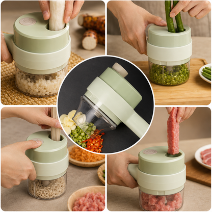 Electric Vegetable Cutter – 4-in-1 Handheld Slicer | Indo Glow