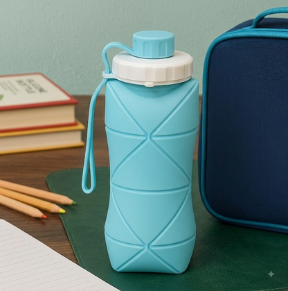 600ml Collapsible Silicone Water Bottle – Foldable & Leakproof