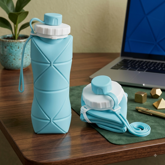 600ml Collapsible Silicone Water Bottle – Foldable & Leakproof