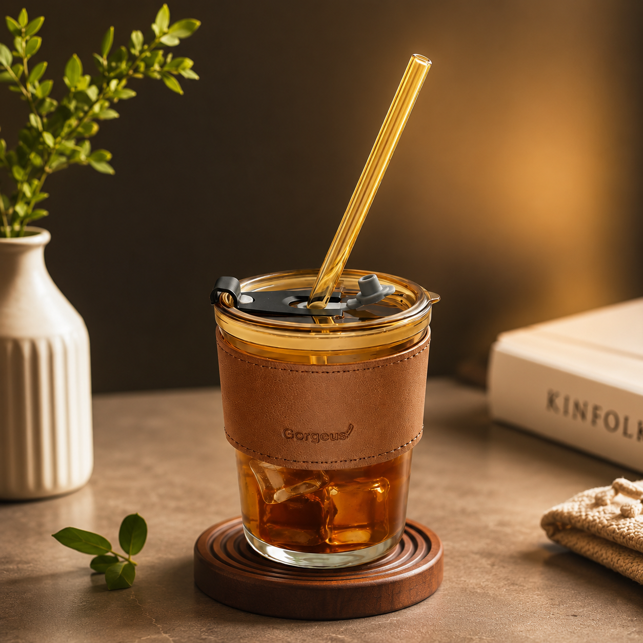 Glass Coffee Mug – Leakproof & Travel-Friendly