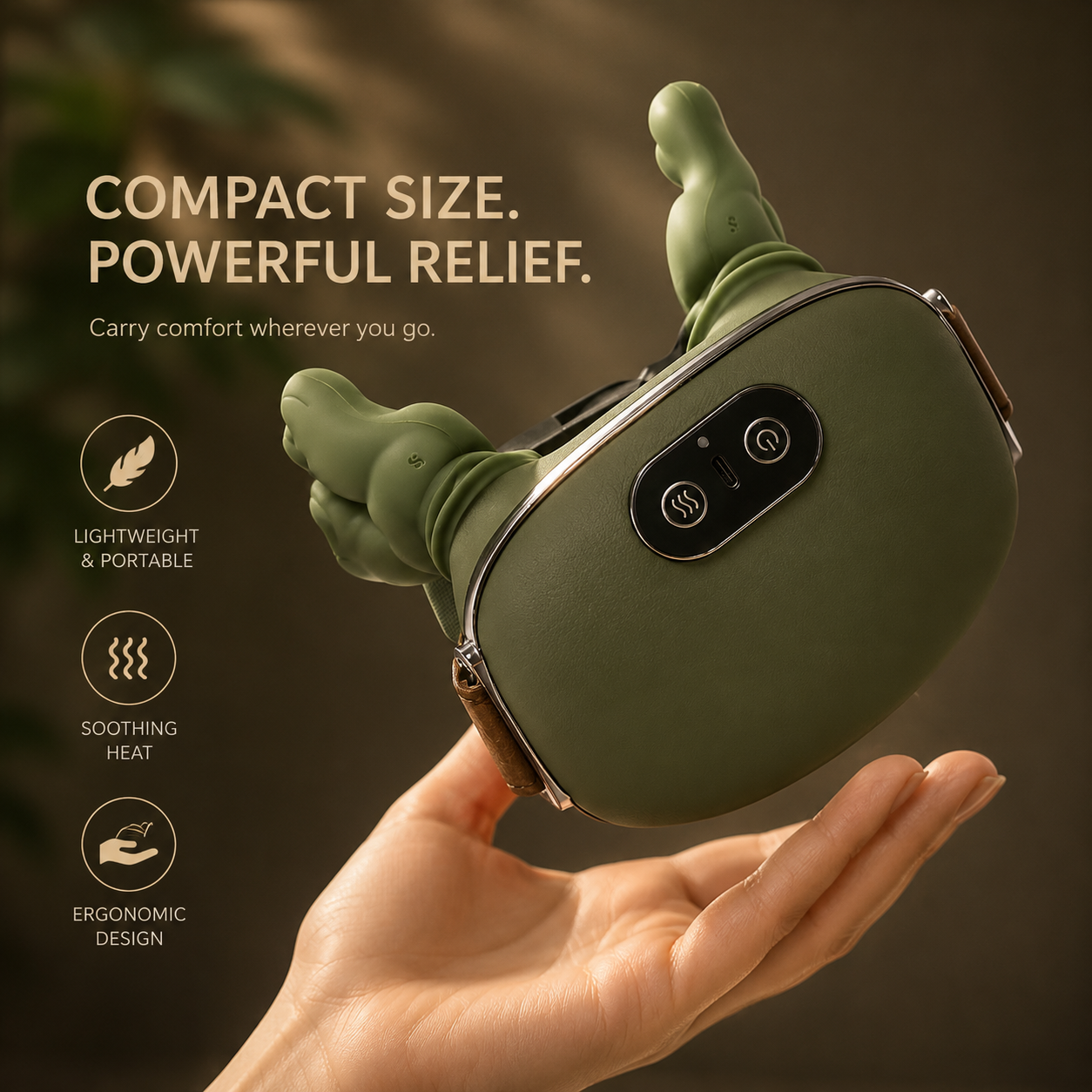 Neck & Shoulder Massager – Rechargeable Kneading with Heat Therapy