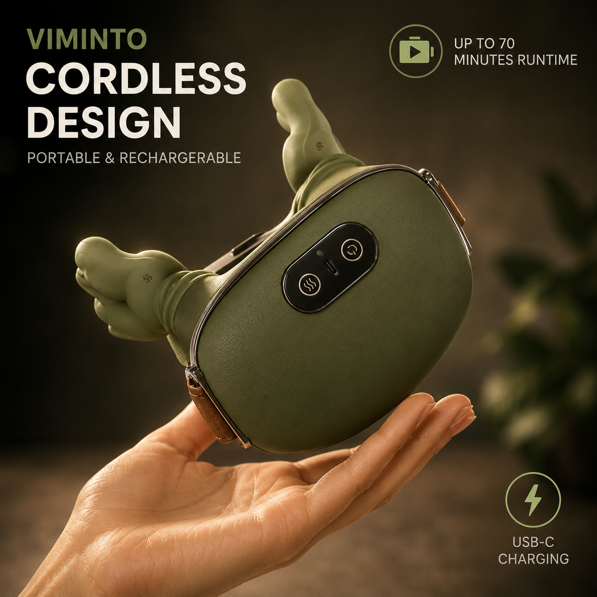 Neck & Shoulder Massager – Rechargeable Kneading with Heat Therapy