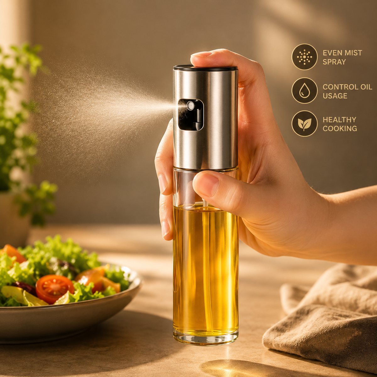 Oil Sprayer Dispenser – 100ml Glass Bottle for Cooking