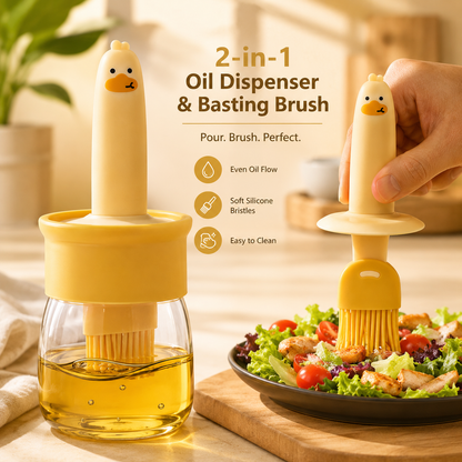 Oil Dispenser Bottle – 2-in-1 with Silicone Brush