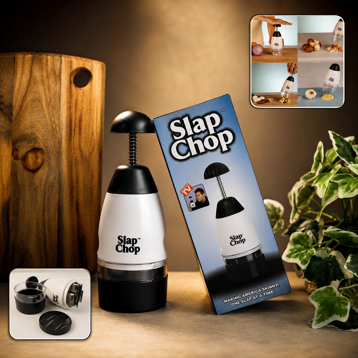 Vegetable & Fruit Chopper – Manual Slap Chop for Quick Prep