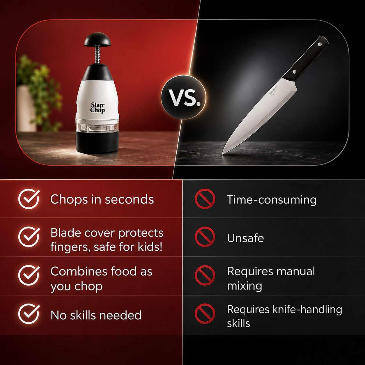 Vegetable & Fruit Chopper – Manual Slap Chop for Quick Prep