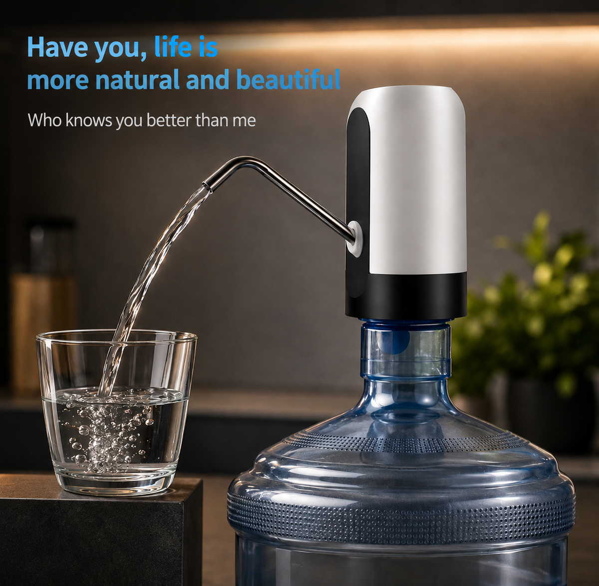 Automatic Water Pump – USB Rechargeable for 20L Bottles | Tidy Table