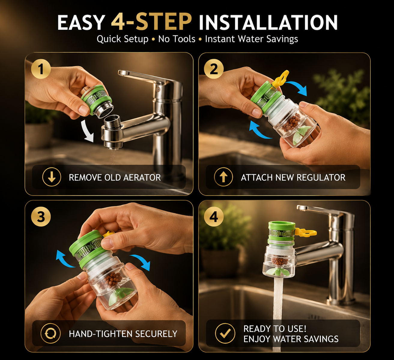 Water Saving Faucet – 360° Rotating Sprayer