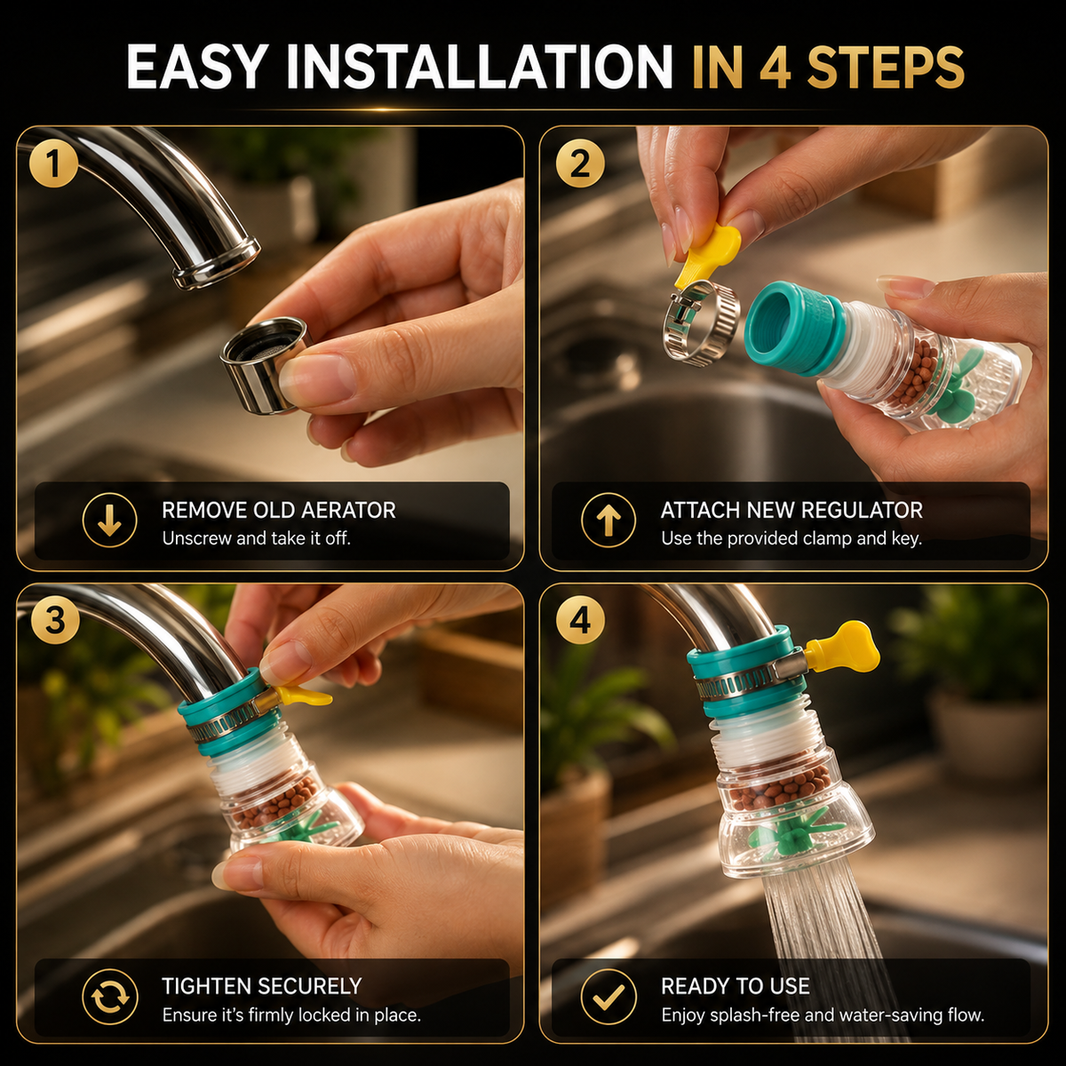 Water Saving Faucet – 360° Rotating Sprayer