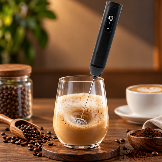 Electric Handheld Milk Frother – Portable Stainless Steel Whisk